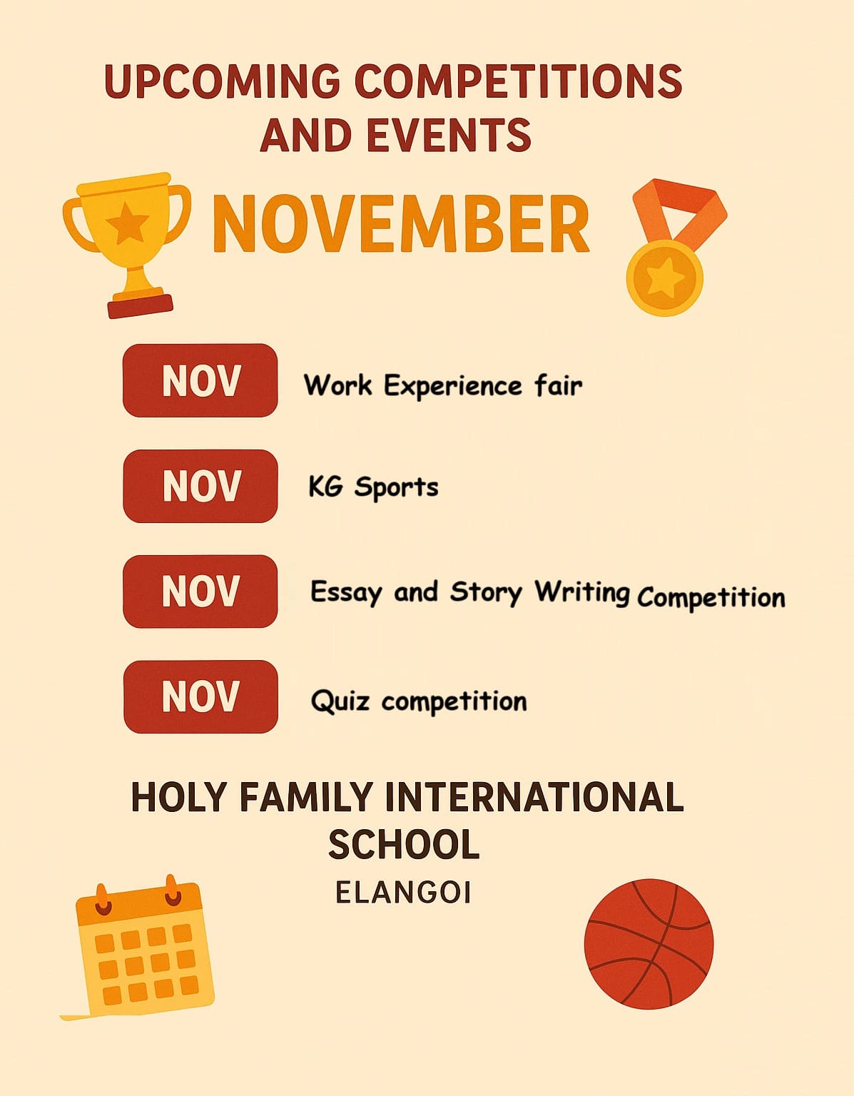 Upcoming Competitions and Events – November